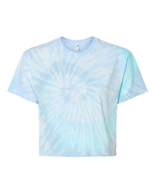 Colortone 1050-Women's Tie-Dyed Crop T-Shirt in Lagoon