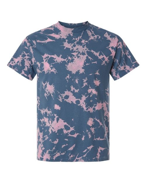 Colortone 1385-Unisex Bleach Out Dyed T-Shirt in Blue