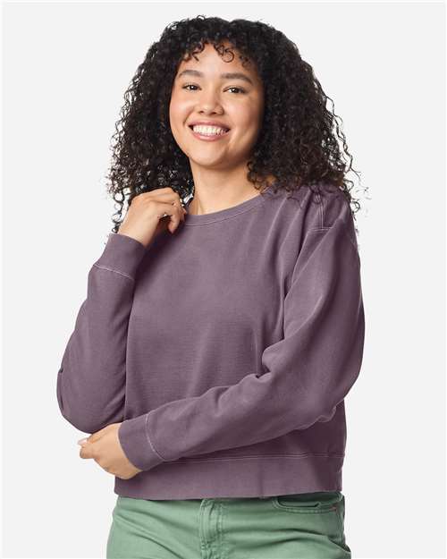 Comfort Colors 16616 S / Dusk 1566L: Women's Garment-Dyed Mid-Length Crewneck Sweatshirt