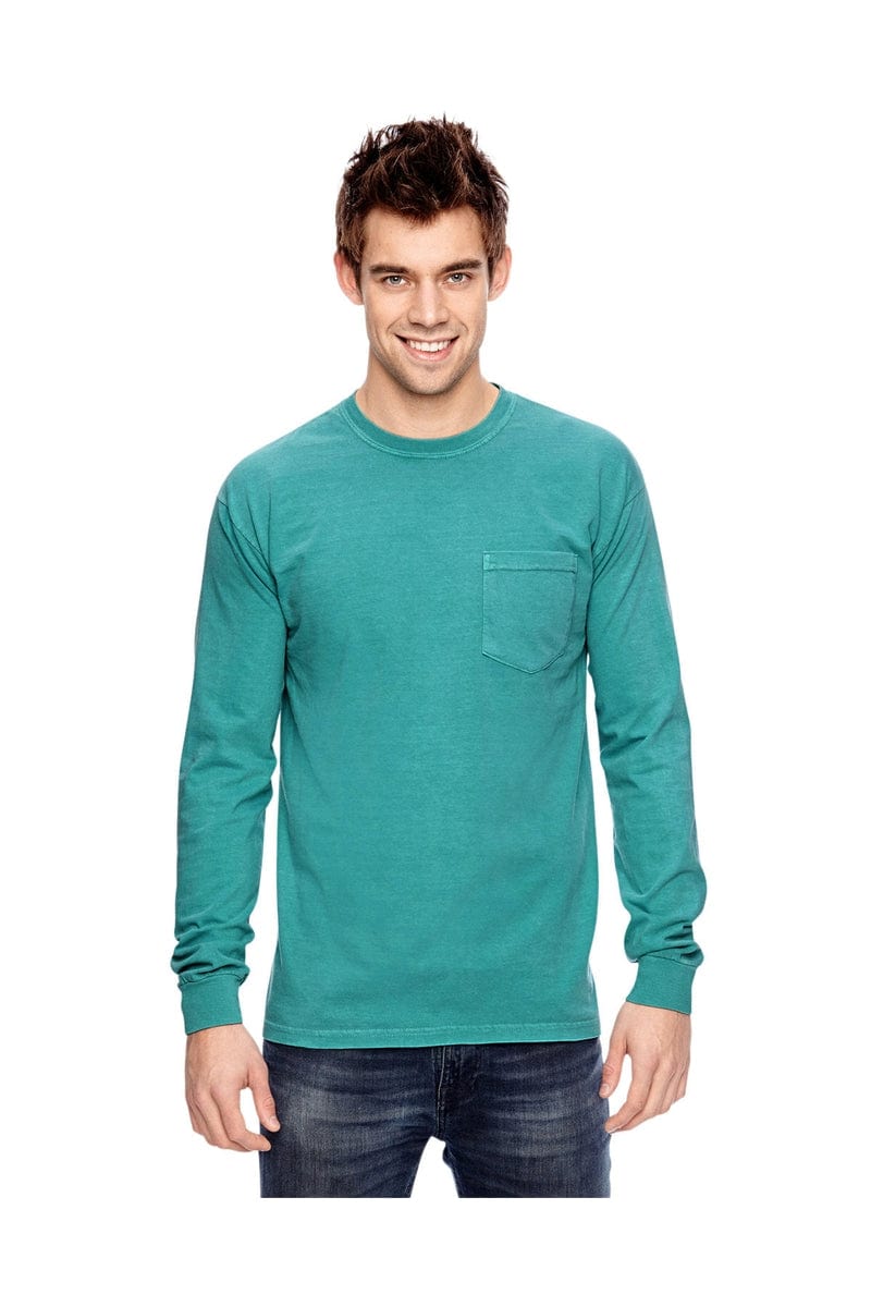 Comfort Colors T-Shirts S / Seafoam Comfort Colors C4410: Adult Heavyweight Long-Sleeve Pocket T-Shirt
