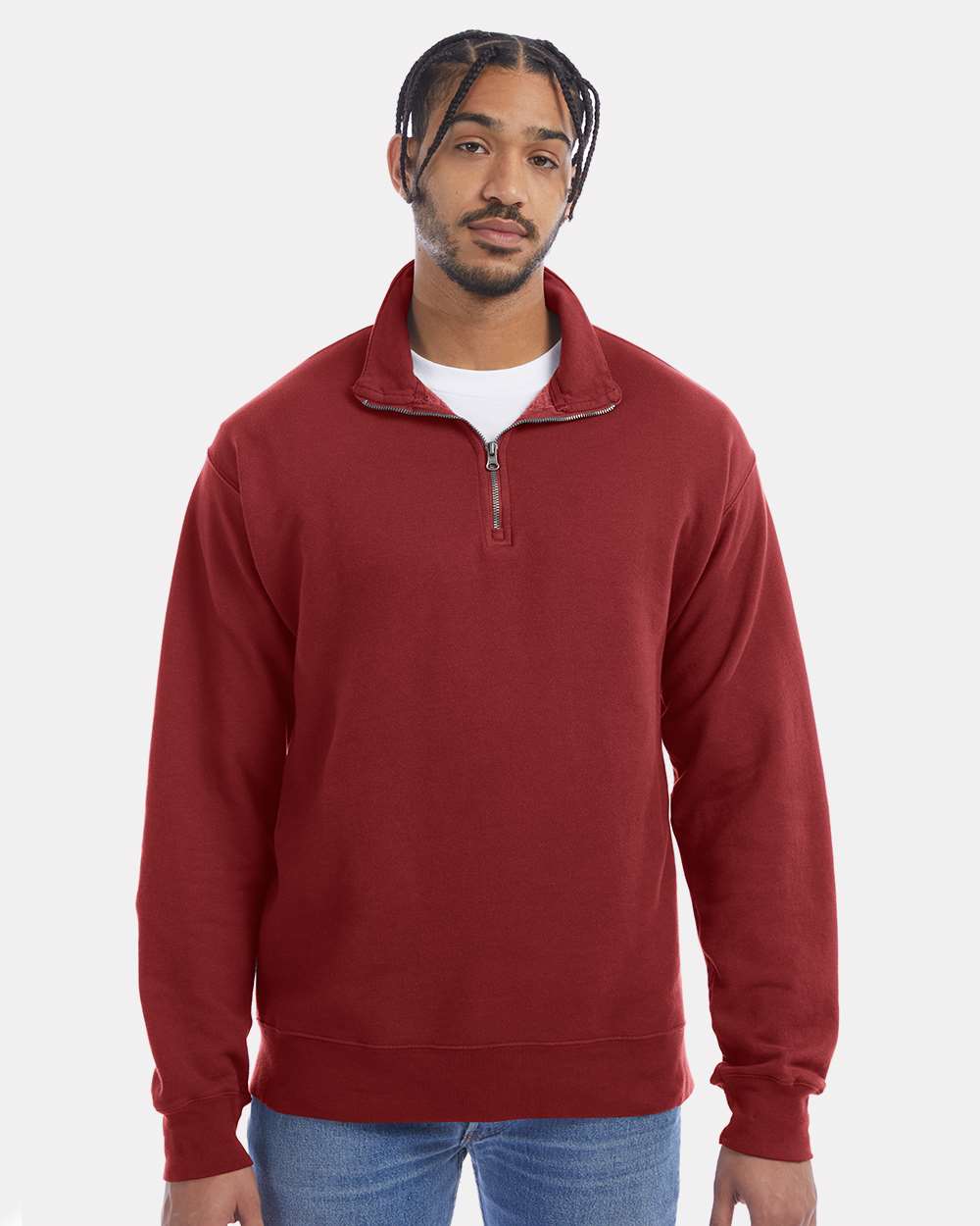 ComfortWash by Hanes Fleece - Premium - Crew ComfortWash by Hanes GDH425 Unisex Garment-Dyed Quarter-Zip Sweatshirt