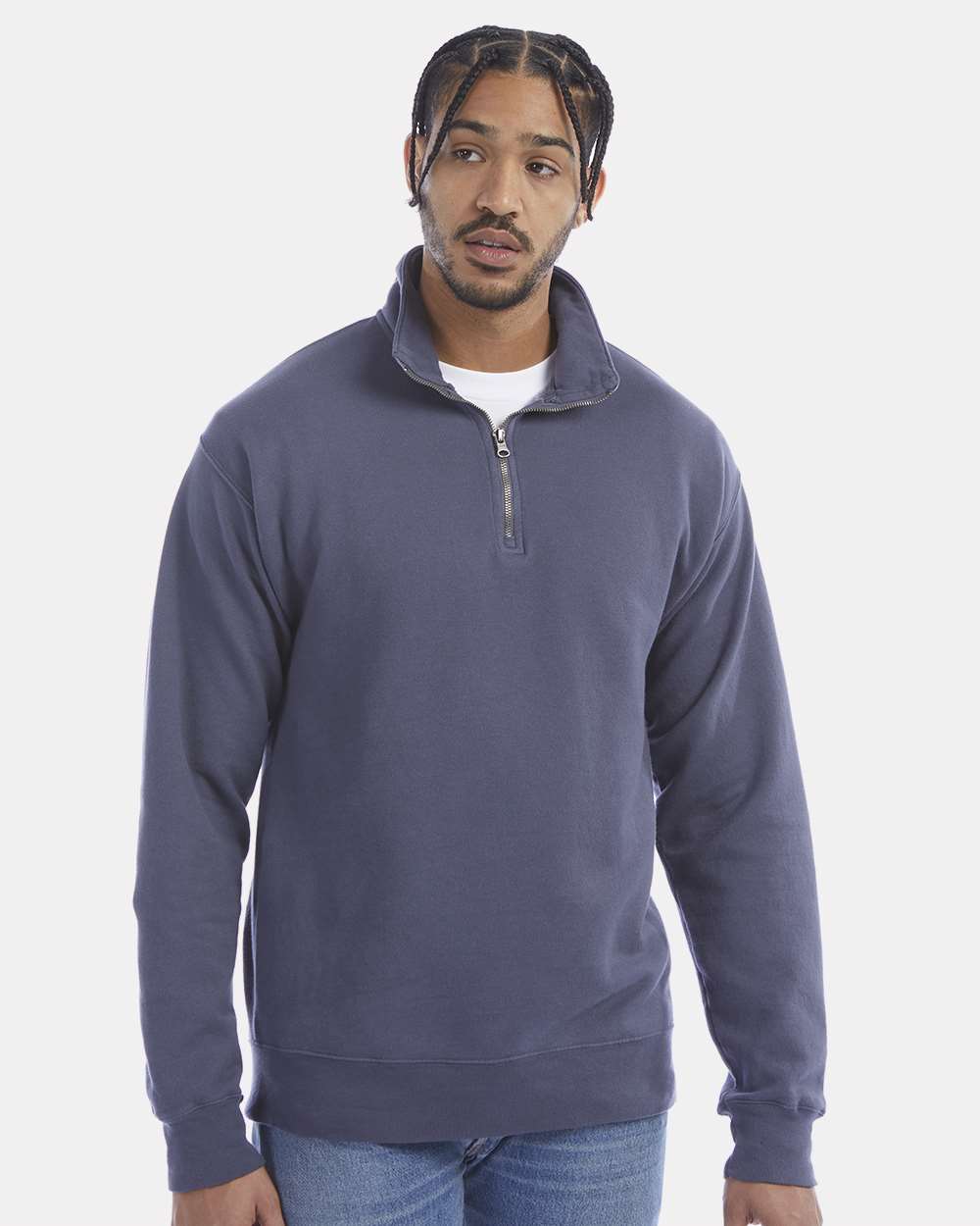 ComfortWash by Hanes Fleece - Premium - Crew ComfortWash by Hanes GDH425 Unisex Garment-Dyed Quarter-Zip Sweatshirt