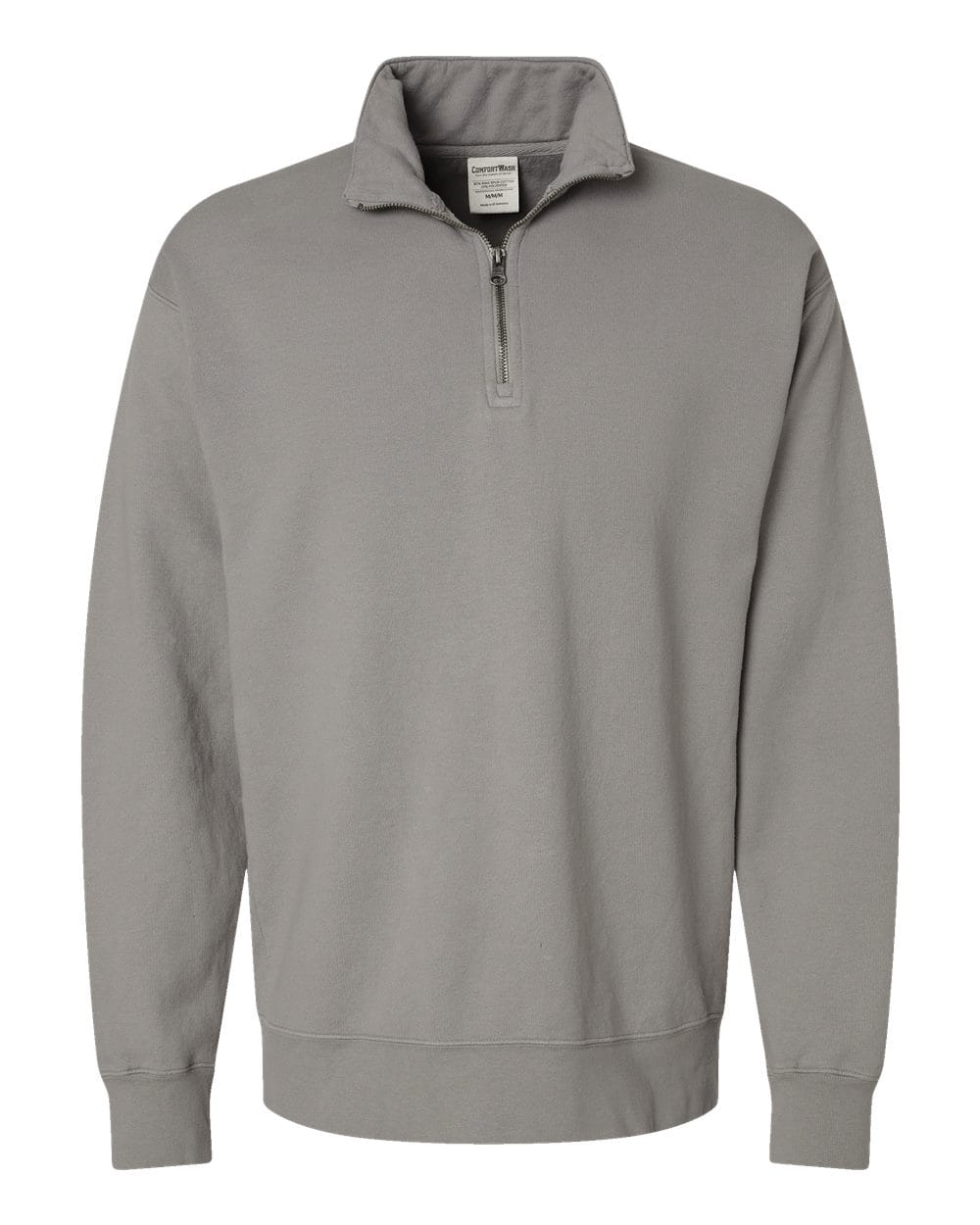 ComfortWash by Hanes Fleece - Premium - Crew S / Concrete Grey ComfortWash by Hanes GDH425 Unisex Garment-Dyed Quarter-Zip Sweatshirt