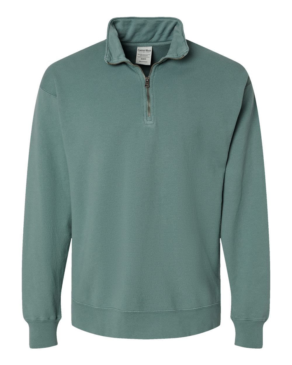 ComfortWash by Hanes Fleece - Premium - Crew S / Cypress Green ComfortWash by Hanes GDH425 Unisex Garment-Dyed Quarter-Zip Sweatshirt