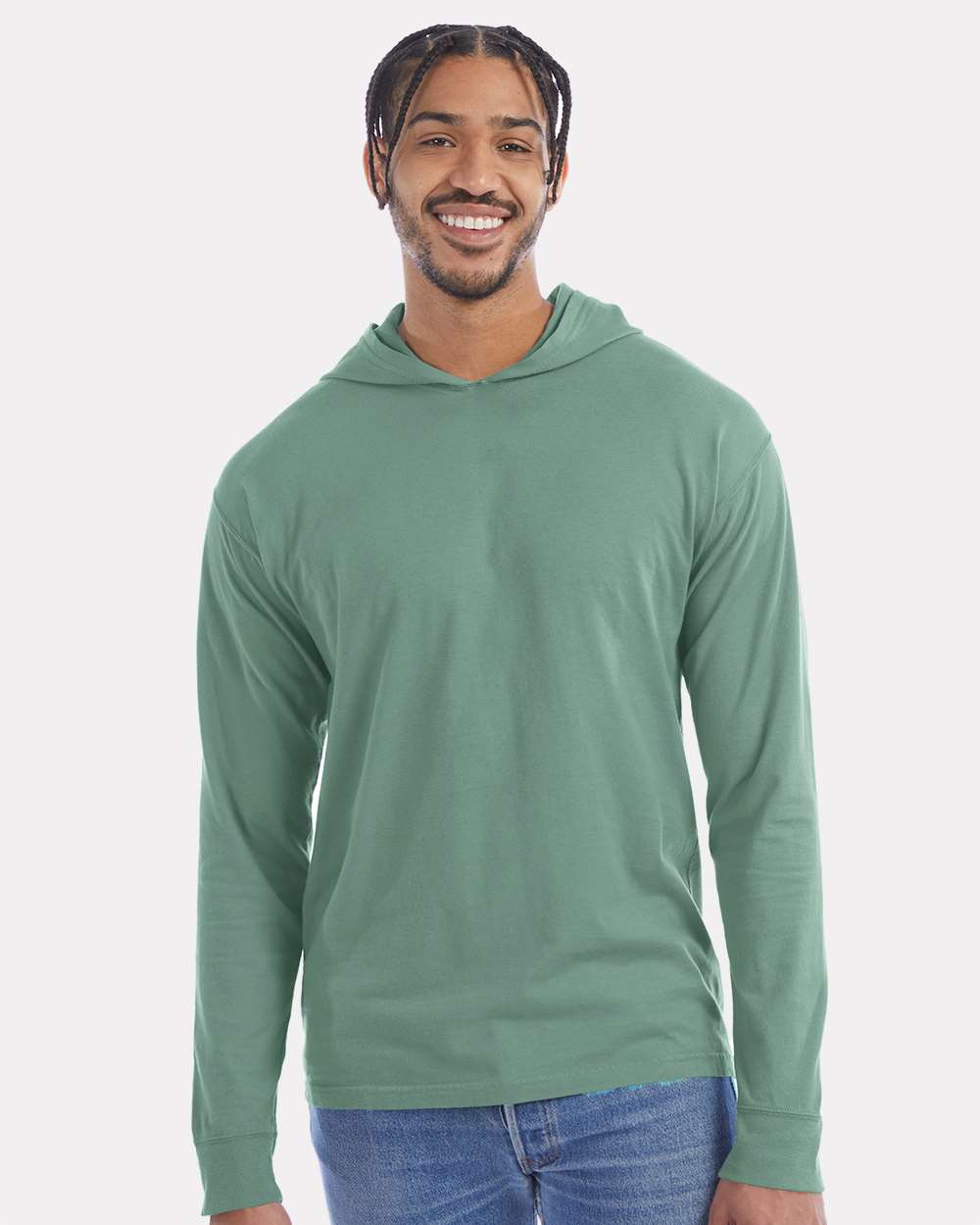 ComfortWash by Hanes T-Shirts - Long Sleeve S / Cypress Green ComfortWash by Hanes GDH280 Unisex Garment-Dyed Jersey Hooded Long Sleeve T-Shirt
