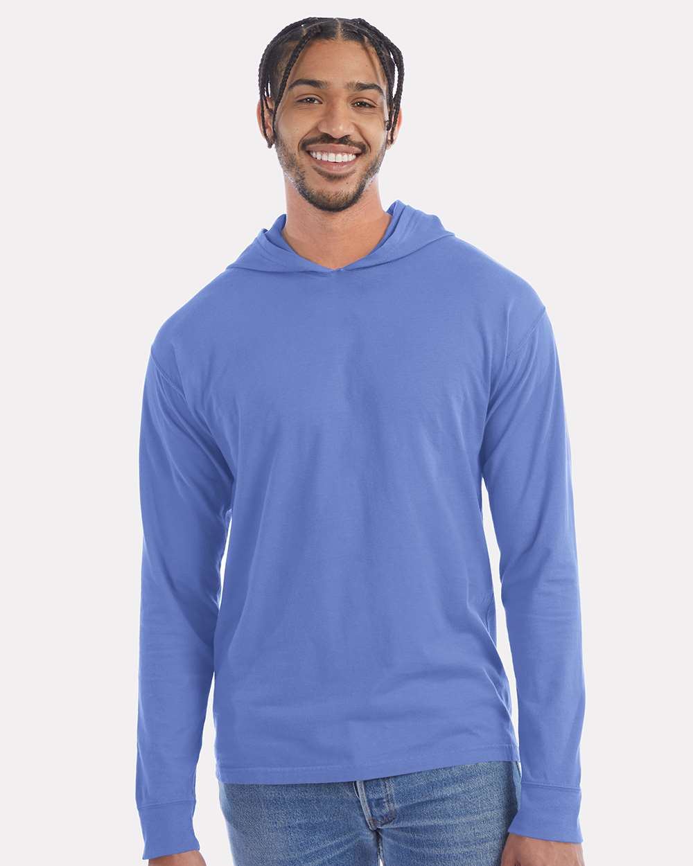 ComfortWash by Hanes T-Shirts - Long Sleeve S / Deep Forte Blue ComfortWash by Hanes GDH280 Unisex Garment-Dyed Jersey Hooded Long Sleeve T-Shirt