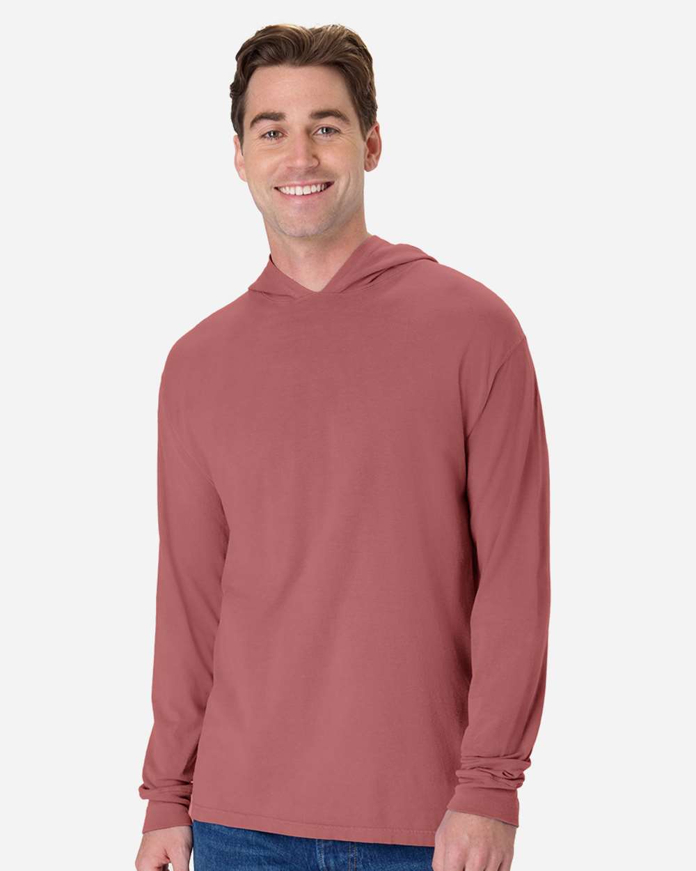 ComfortWash by Hanes T-Shirts - Long Sleeve S / Nantucket Red ComfortWash by Hanes GDH280 Unisex Garment-Dyed Jersey Hooded Long Sleeve T-Shirt