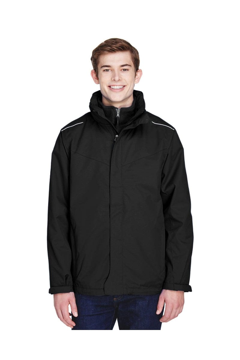 Core 365 Outerwear 5XT / Black Core 365 88205T: Men's Tall Region 3-in-1 Jacket with Fleece Liner