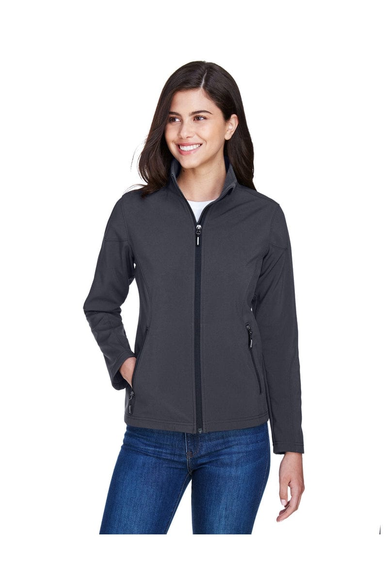 Core 365 78184 Ladies Cruise Two Layer Fleece Bonded Soft Shell Jacket Carbon Xs