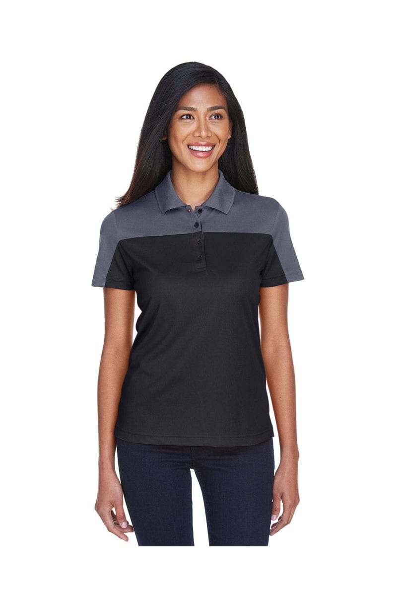 Core 365 Polos/Knits XS / Black/ Carbon Core 365 CE101W: Ladies' Balance Colorblock Performance Pique Polo