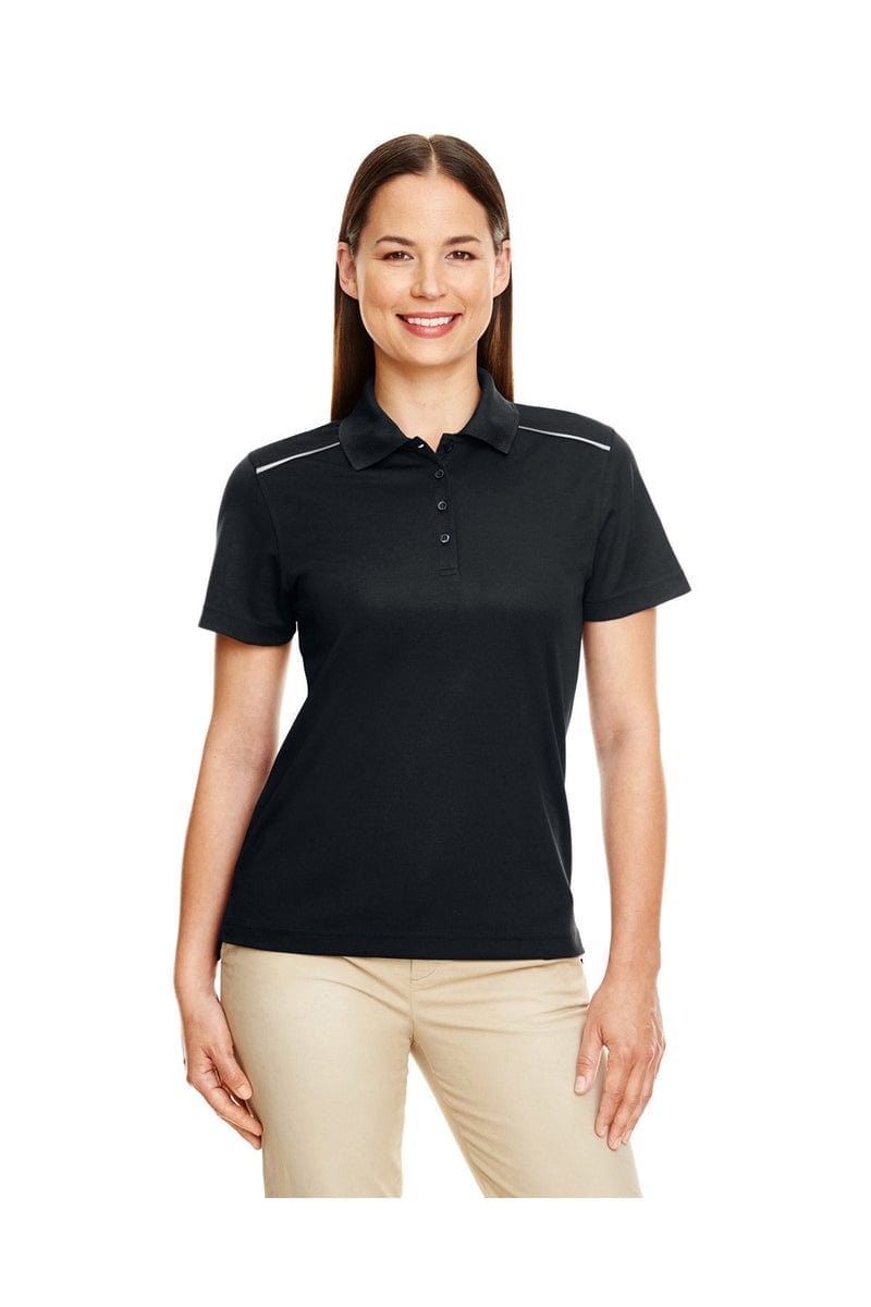 Core 365 Polos/Knits XS / Black Core 365 78181R: Ladies' Radiant Performance Pique Polo with Reflective Piping