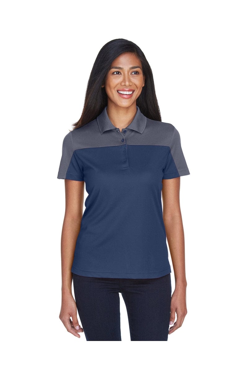 Core 365 Polos/Knits XS / Classc Nvy/ Crbn Core 365 CE101W: Ladies' Balance Colorblock Performance Pique Polo