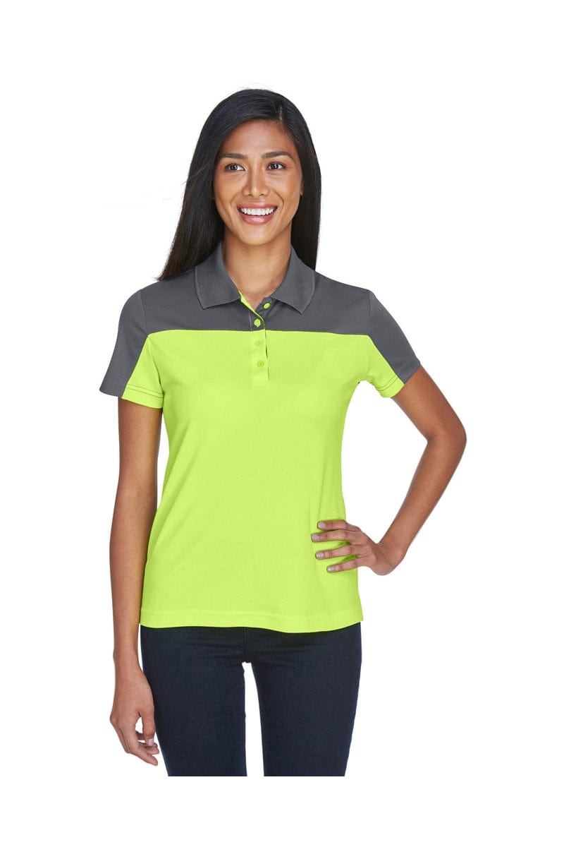 Core 365 Polos/Knits XS / Sfty Ylw/ Crbn Core 365 CE101W: Ladies' Balance Colorblock Performance Pique Polo