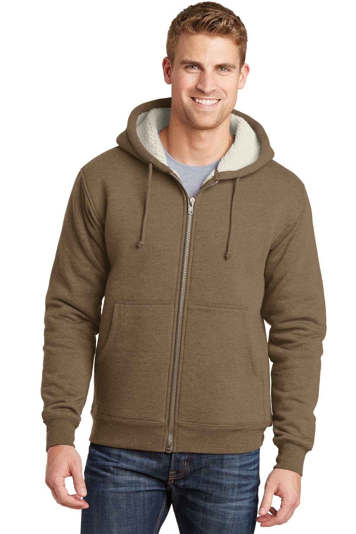 CornerStone Heavyweight Sherpa Lined Hooded Fleece Jacket. CS625 Bulkthreads Bulkthreads