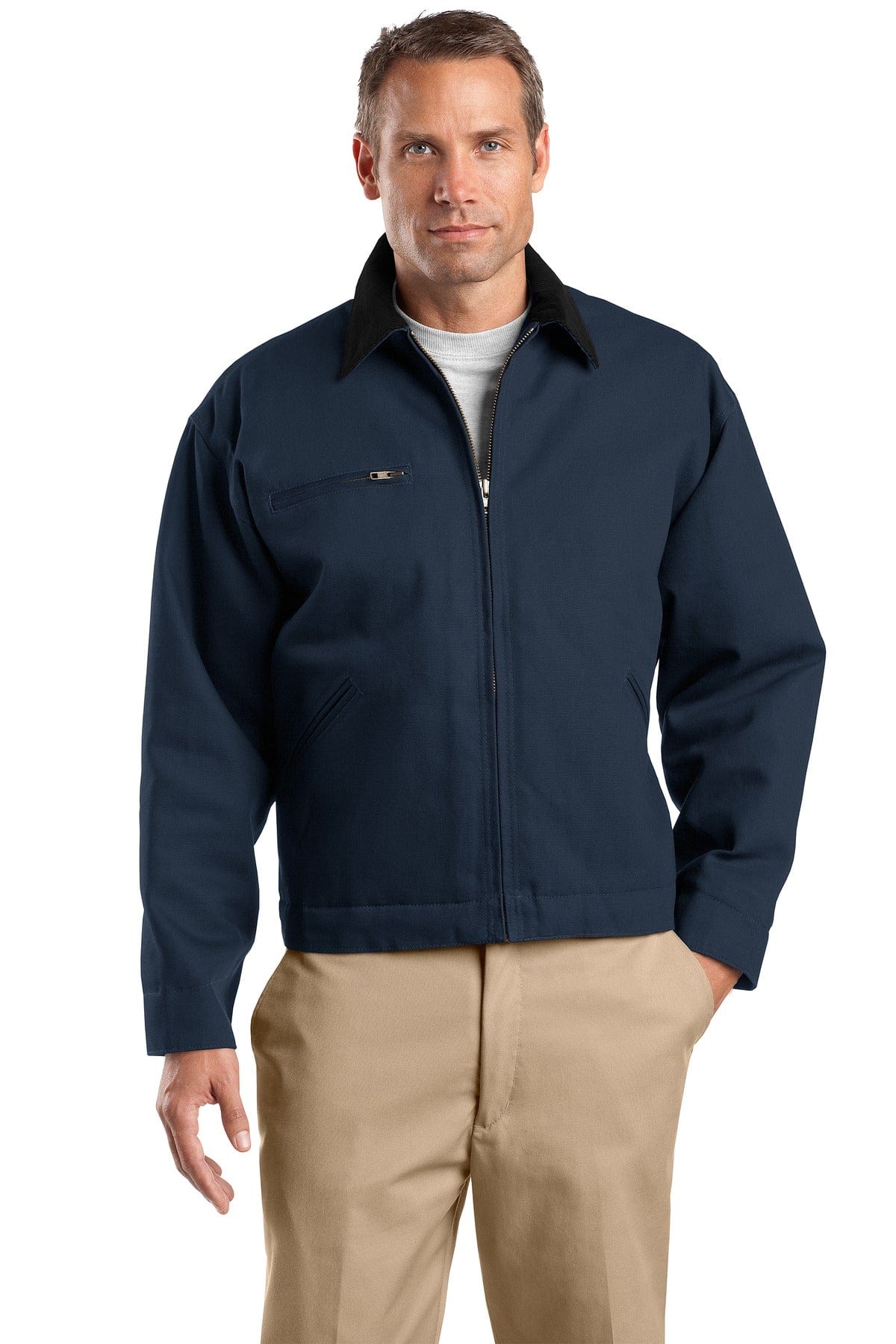 CornerStone Outerwear LT / Navy/ Black CornerStone ®  Tall Duck Cloth Work Jacket. TLJ763