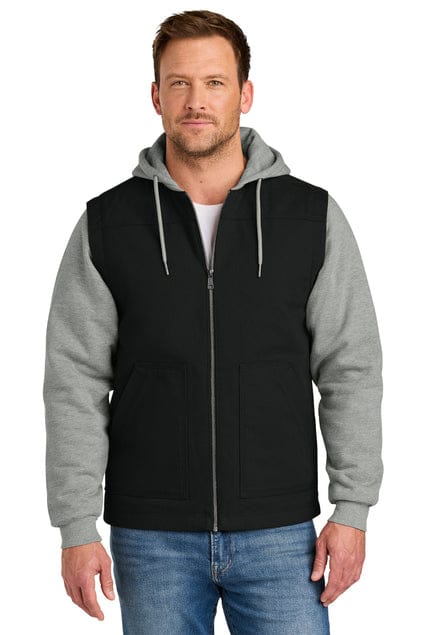CornerStone Outerwear XS / Black/ Heather Grey CornerStone® Duck Fleece Full-Zip Hooded Jacket CSJ42