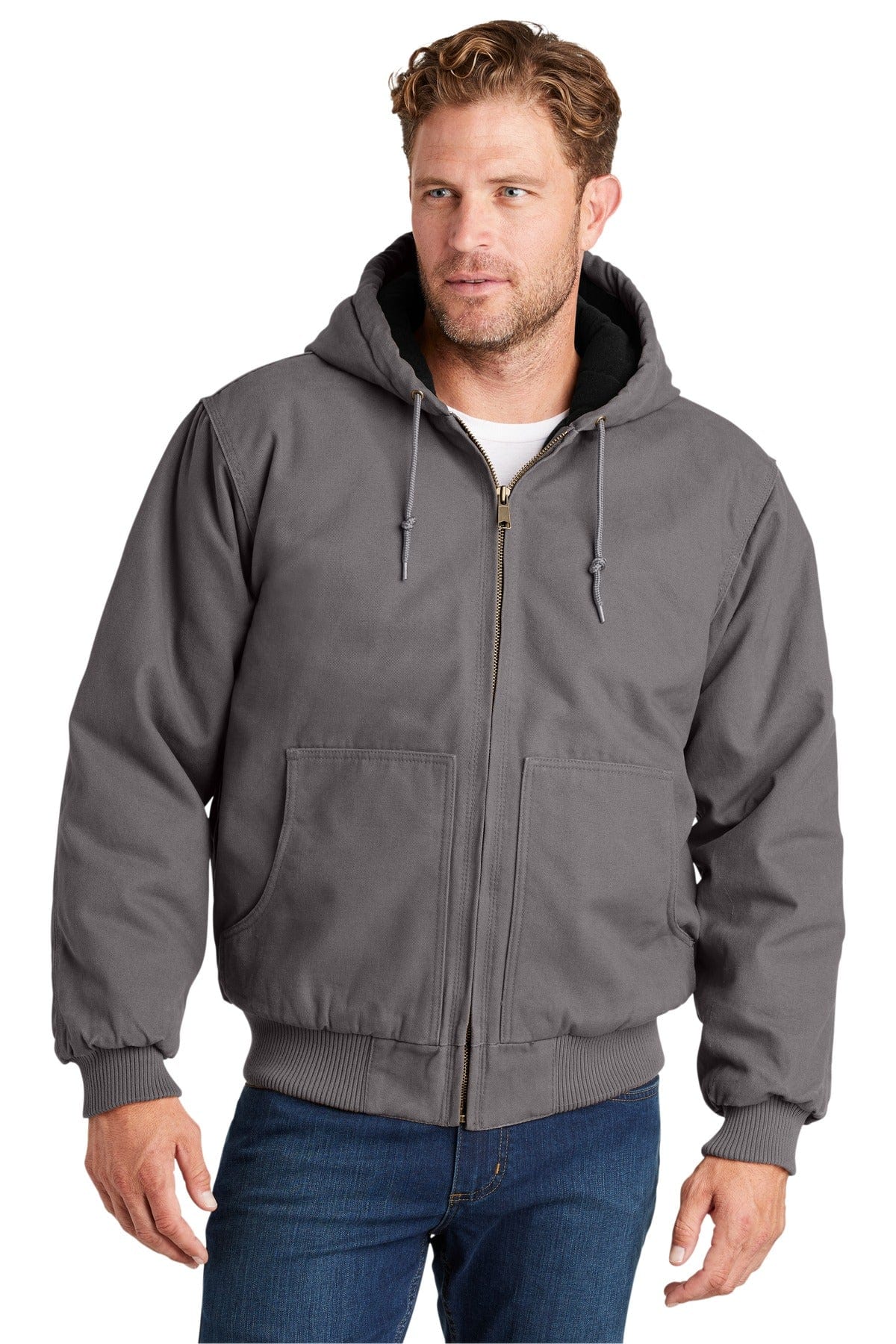 CornerStone Outerwear XS / Metal Grey CornerStone ®  Washed Duck Cloth Insulated Hooded Work Jacket. CSJ41