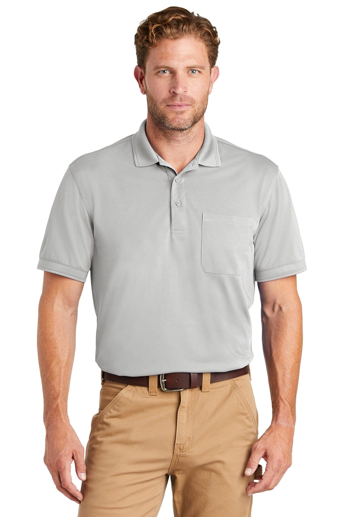 CornerStone Polos/Knits XS / Light Grey CornerStone  ®  Industrial Snag-Proof Pique Pocket Polo. CS4020P