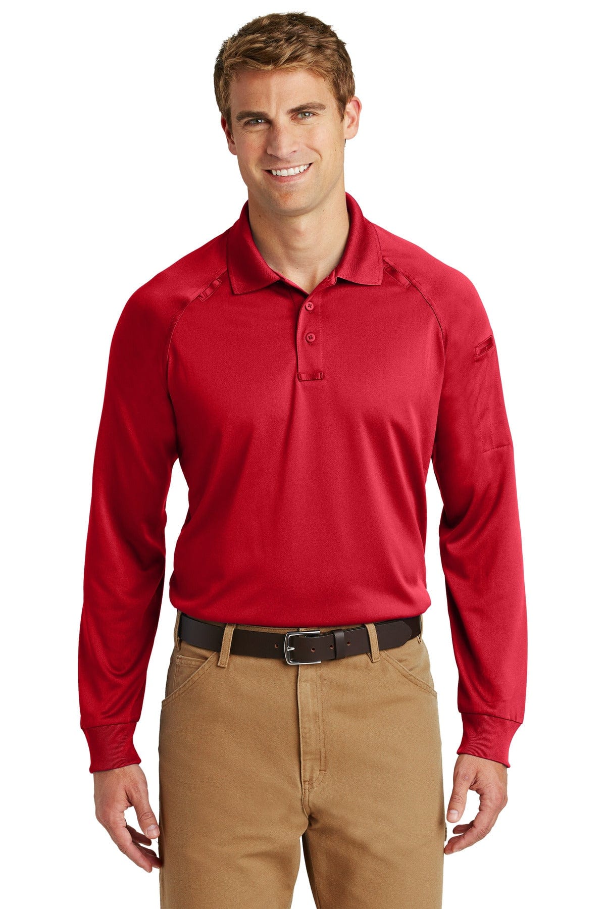 CornerStone Polos/Knits XS / Red CornerStone ®  - Select Long Sleeve Snag-Proof Tactical Polo. CS410LS