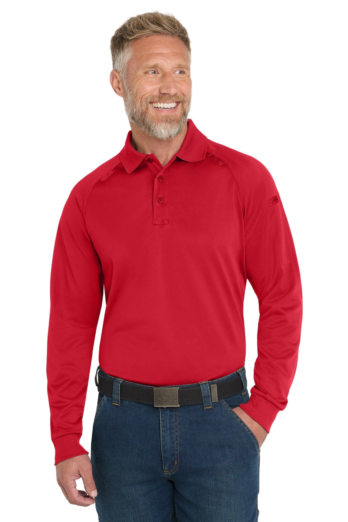 CornerStone Polos/Knits XS / Red CornerStone ®  - Select Long Sleeve Snag-Proof Tactical Polo. CS410LS