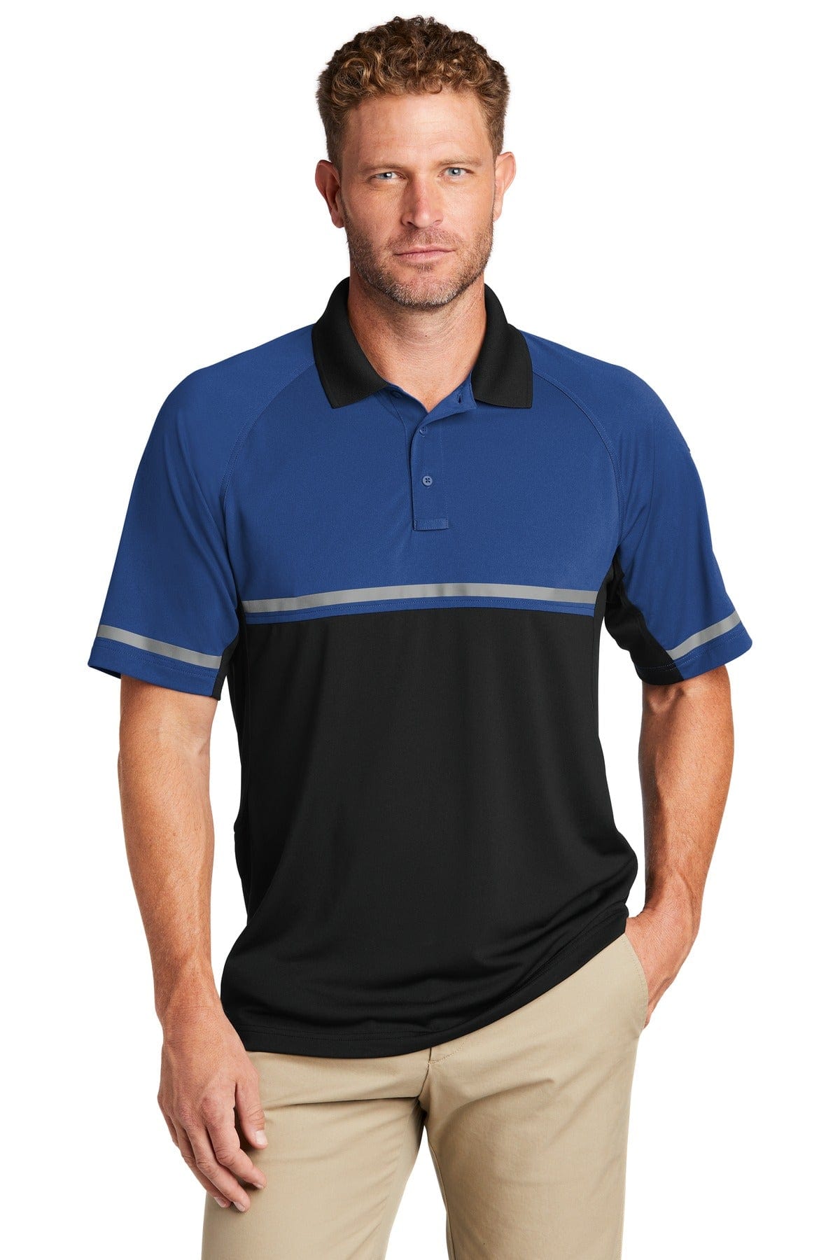 CornerStone Polos/Knits XS / Royal/ Black CornerStone CS423: Select Lightweight Snag-Proof Enhanced Visibility Polo