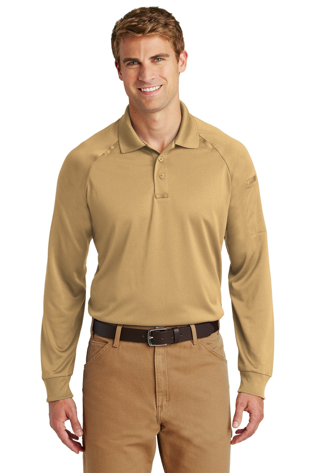CornerStone Polos/Knits XS / Tan CornerStone ®  - Select Long Sleeve Snag-Proof Tactical Polo. CS410LS