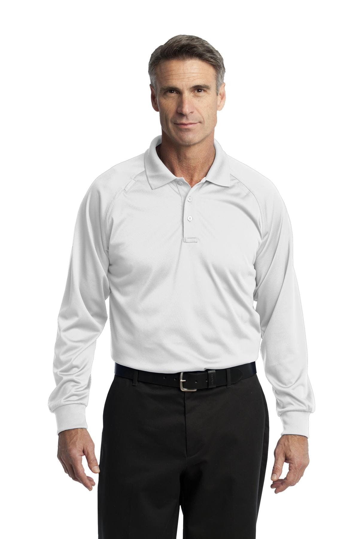 CornerStone Polos/Knits XS / White CornerStone ®  - Select Long Sleeve Snag-Proof Tactical Polo. CS410LS