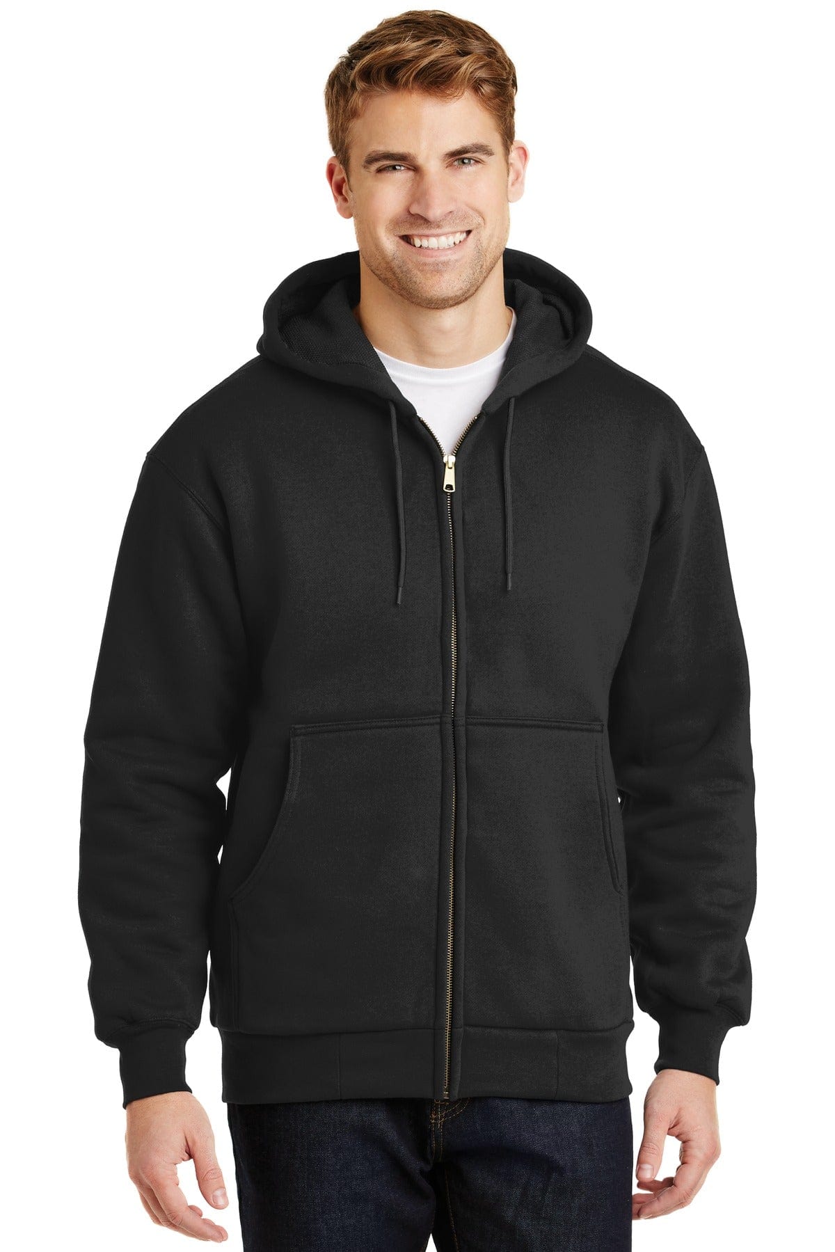 CornerStone Sweatshirts/Fleece XS / Black CornerStone Heavyweight Full-Zip Hooded Sweatshirt with Thermal Lining.  CS620