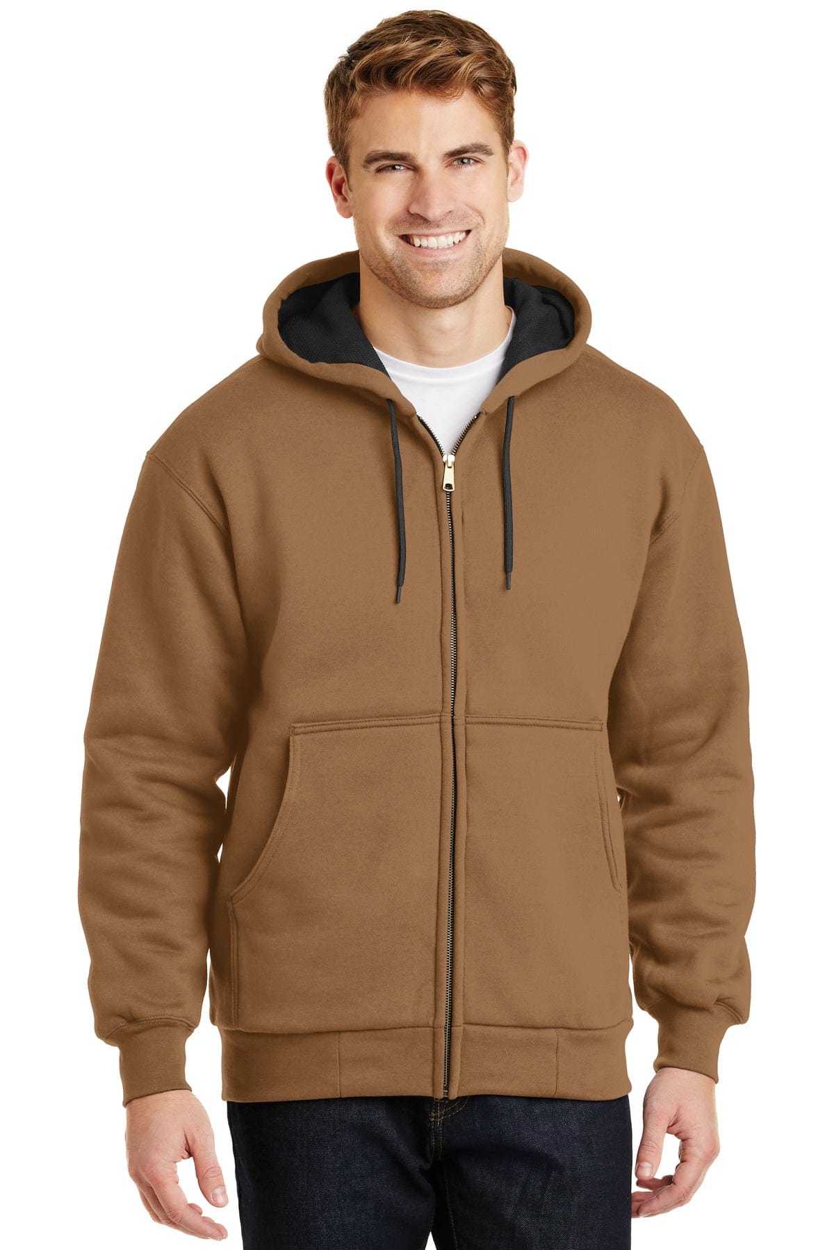 CornerStone Sweatshirts/Fleece XS / Duck Brown CornerStone Heavyweight Full-Zip Hooded Sweatshirt with Thermal Lining.  CS620
