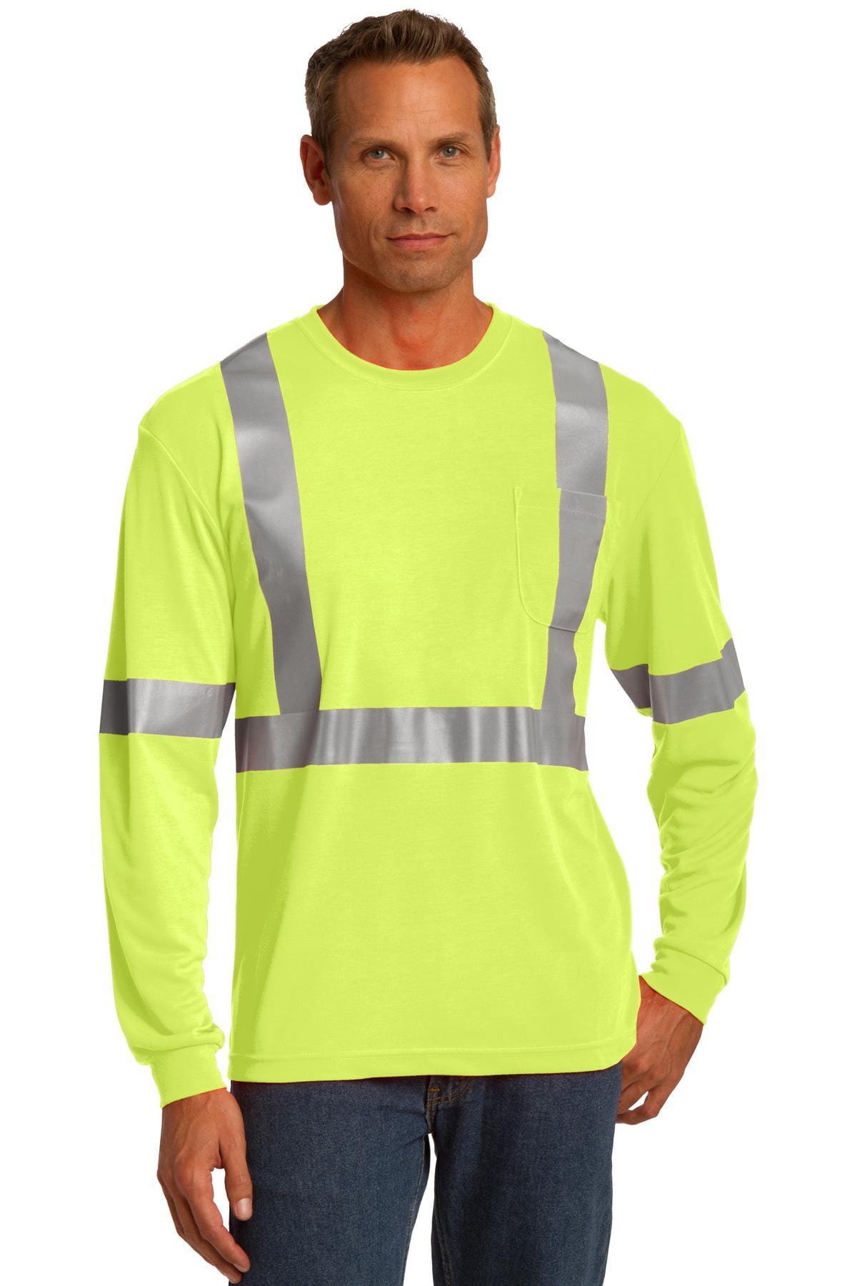 CornerStone T-Shirts CornerStone ANSI 107 Class 2 Long Sleeve Safety T-Shirt. CS401LS