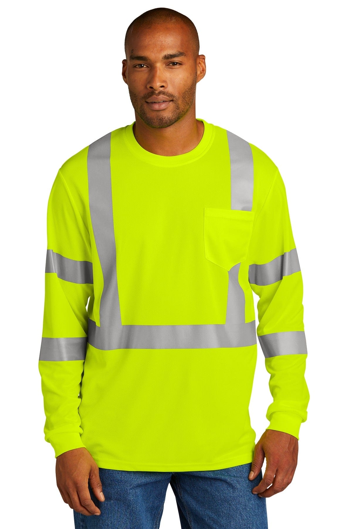 CornerStone T-Shirts CornerStone  ®  ANSI 107 Class 3 Mesh Long Sleeve Tee. CS203