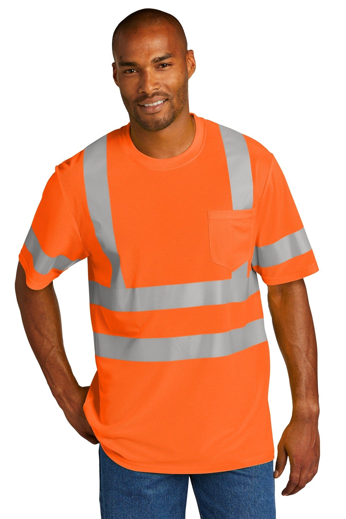 CornerStone T-Shirts M / Safety Orange CornerStone  ®  ANSI 107 Class 3 Mesh Tee. CS202