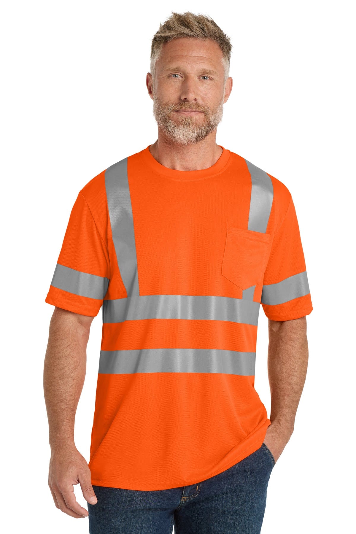 CornerStone T-Shirts M / Safety Orange CornerStone  ®  ANSI 107 Class 3 Mesh Tee. CS202