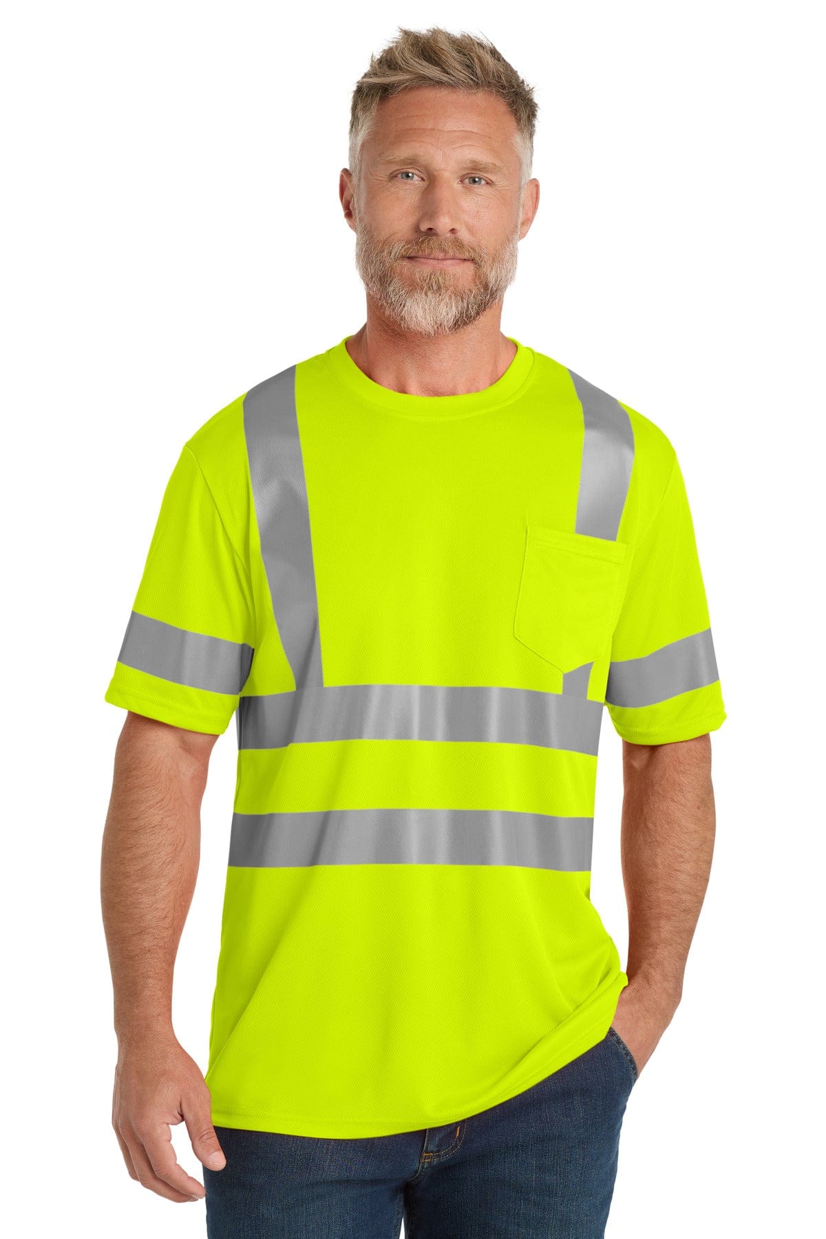 CornerStone T-Shirts M / Safety Yellow CornerStone  ®  ANSI 107 Class 3 Mesh Tee. CS202