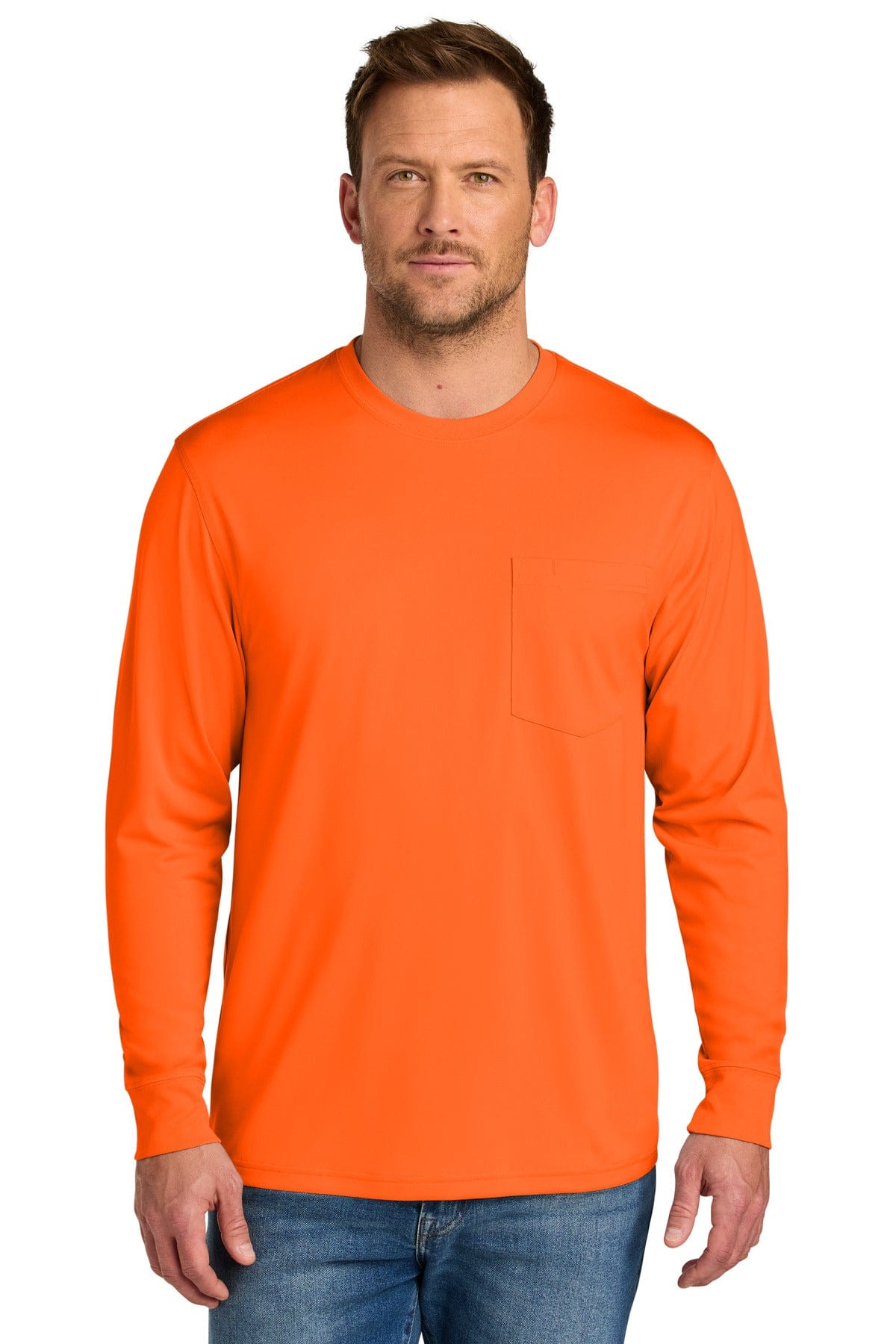 CornerStone T-Shirts S / Safety Orange CornerStone® Workwear Pro Long Sleeve Pocket Tee CS440LSP