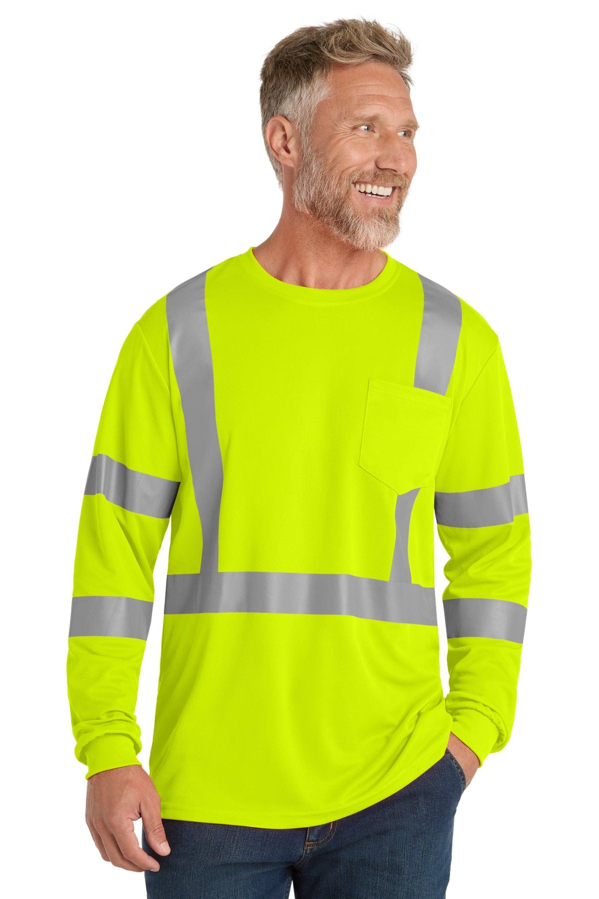 CornerStone T-Shirts S / Safety Yellow CornerStone  ®  ANSI 107 Class 3 Mesh Long Sleeve Tee. CS203