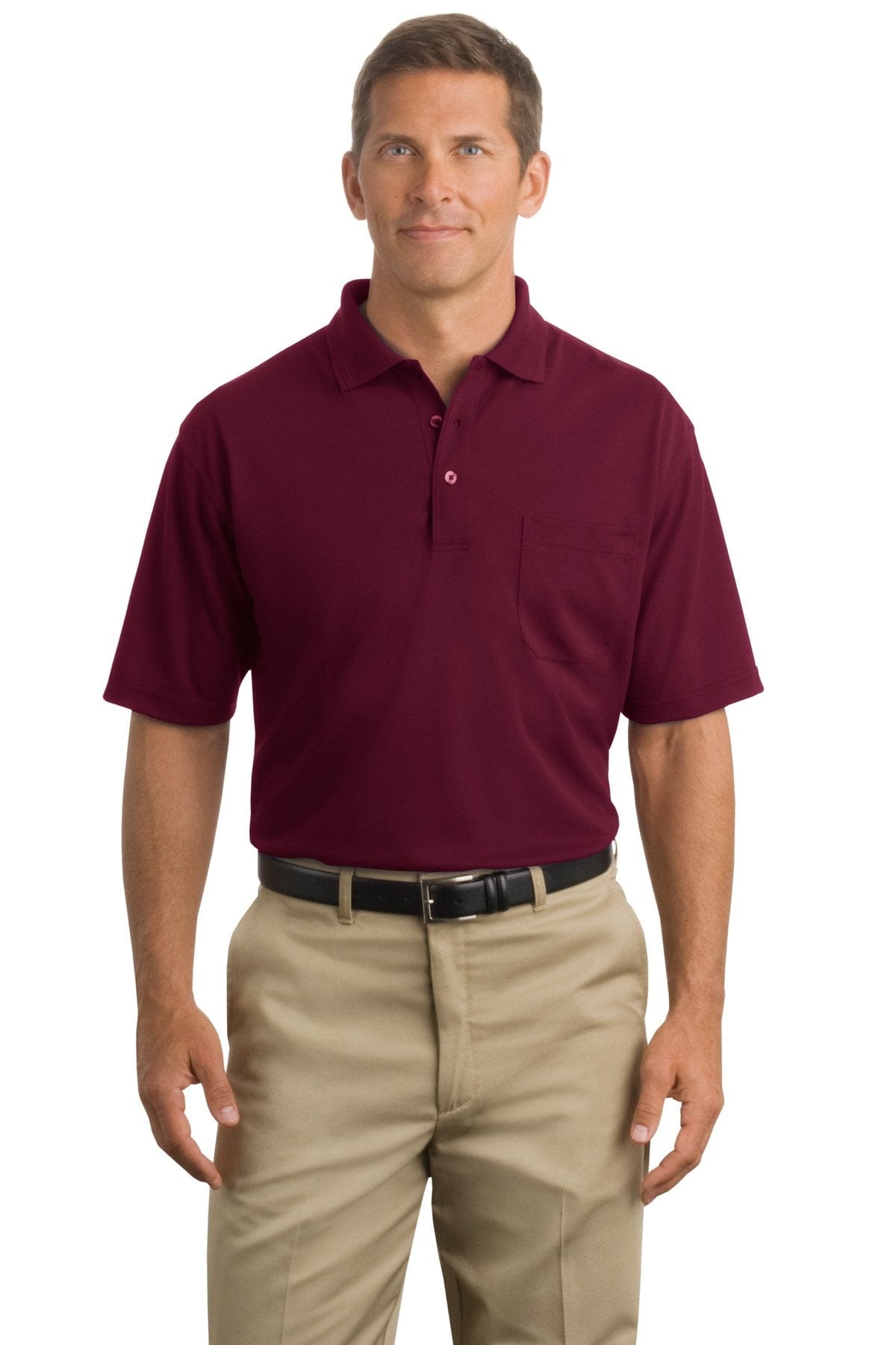 CornerStone Workwear S / Burgundy DISCONTINUED  CornerStone ®  - Industrial Pocket Pique Polo. CS402P