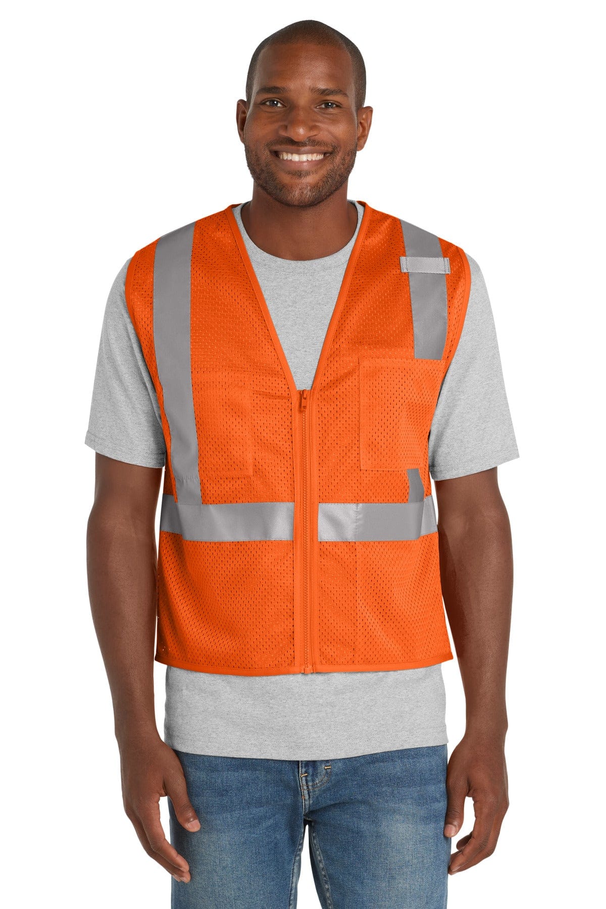 CornerStone Workwear S/M / Safety Orange CornerStone CSV102: ANSI 107 Class 2 Mesh Zippered Vest