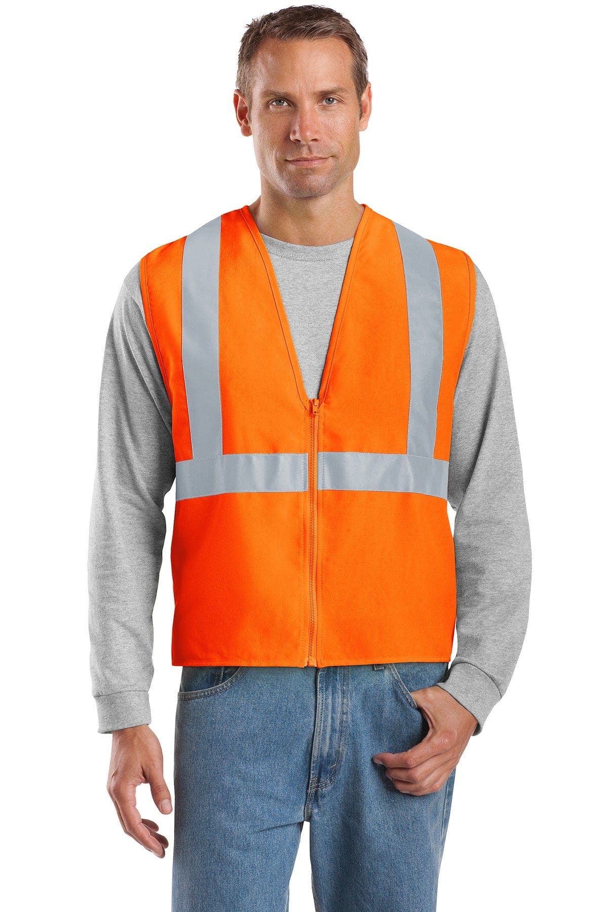 CornerStone Workwear S/M / Safety Orange/ Reflective CornerStone ®  - ANSI 107 Class 2 Safety Vest.  CSV400
