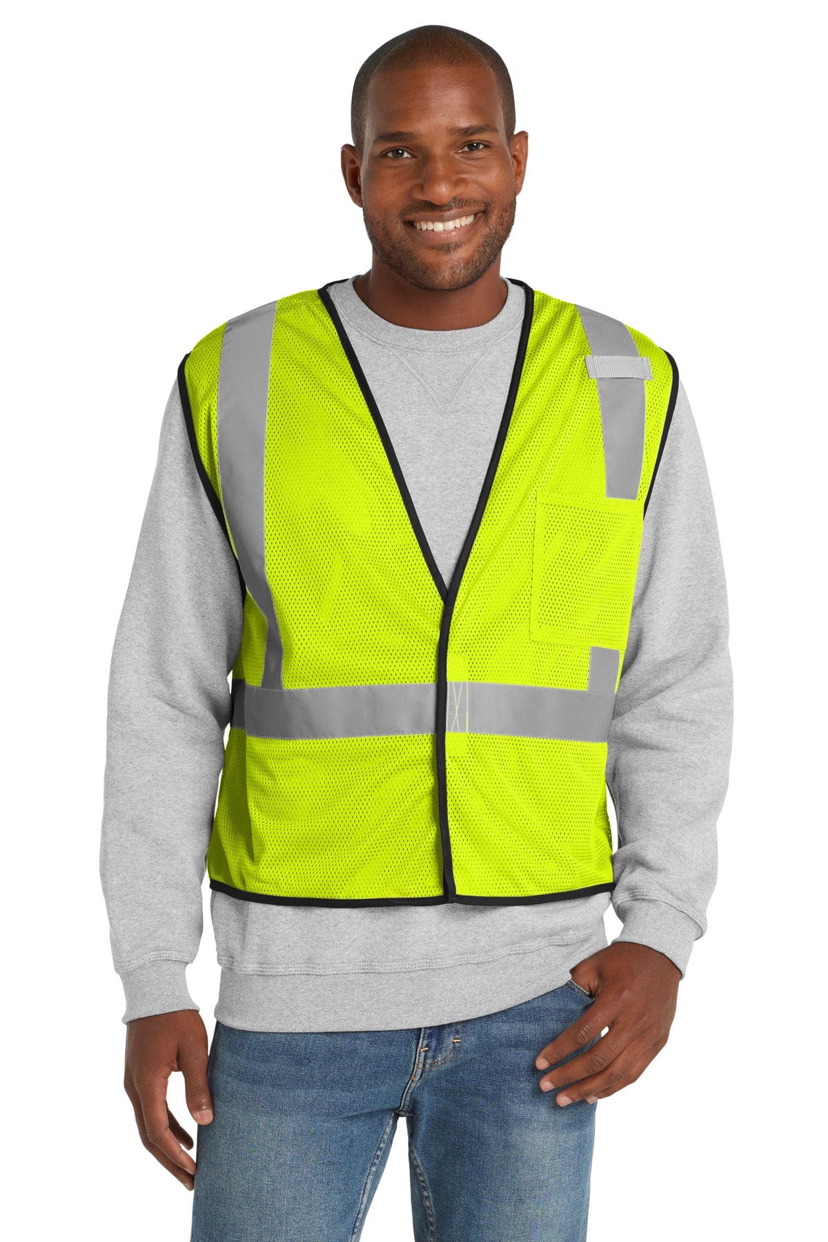CornerStone Workwear S/M / Safety Yellow CornerStone  ®  ANSI 107 Class 2 Economy Mesh One-Pocket Vest. CSV100