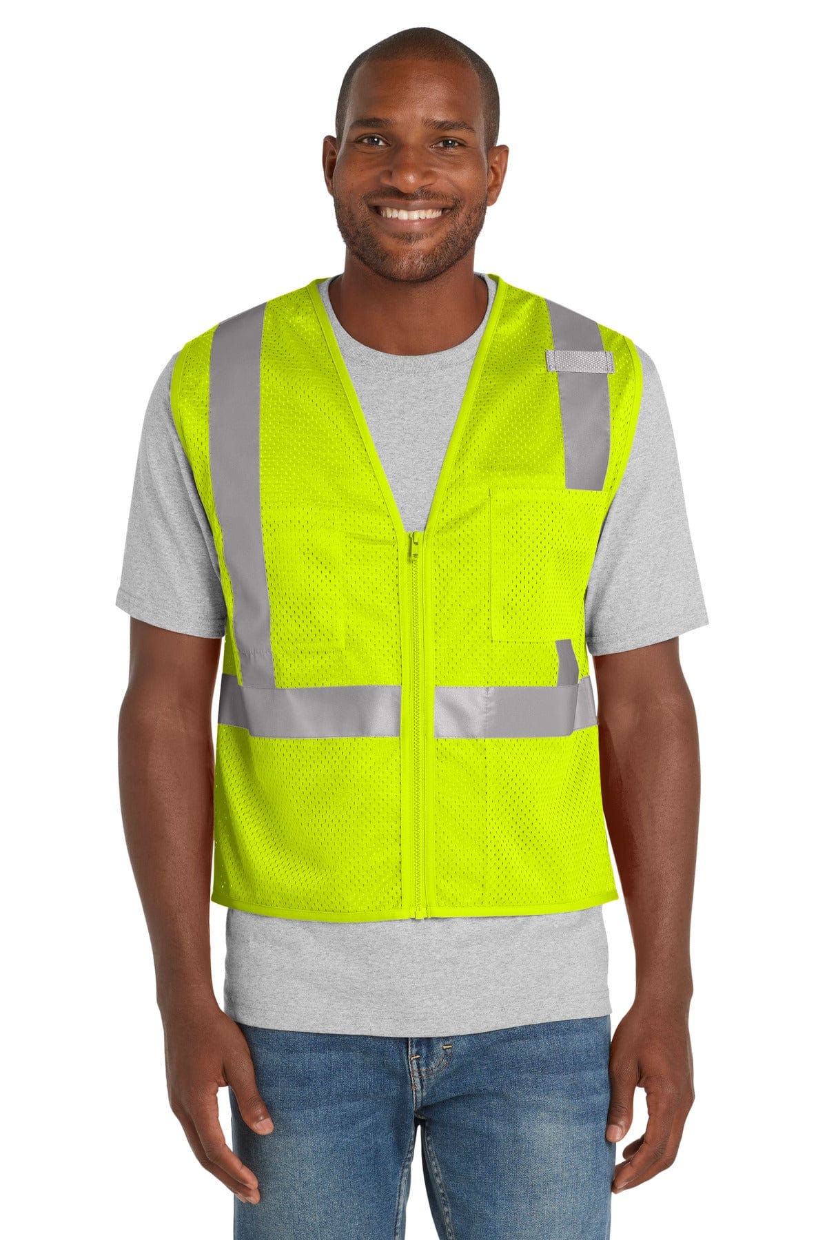 CornerStone Workwear S/M / Safety Yellow CornerStone CSV102: ANSI 107 Class 2 Mesh Zippered Vest
