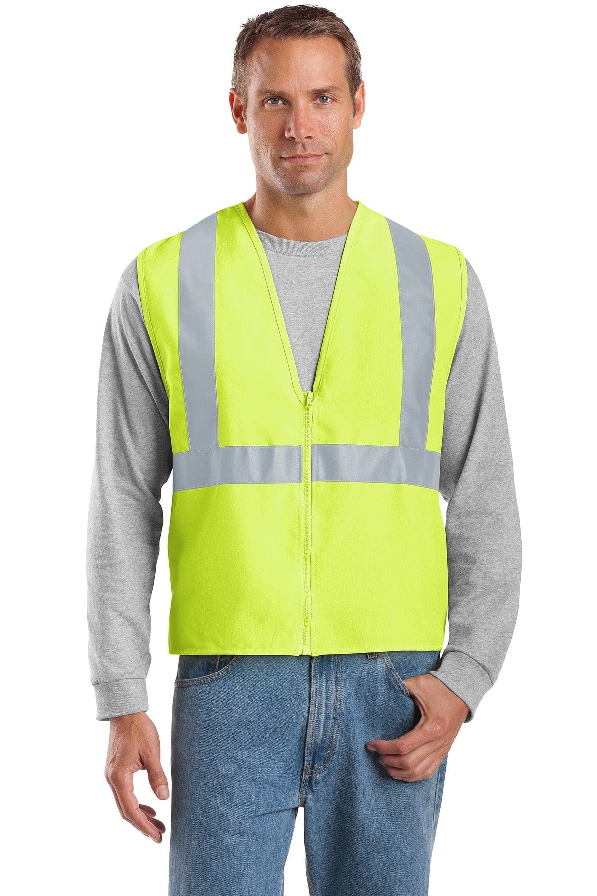 CornerStone Workwear S/M / Safety Yellow/ Reflective CornerStone ®  - ANSI 107 Class 2 Safety Vest.  CSV400