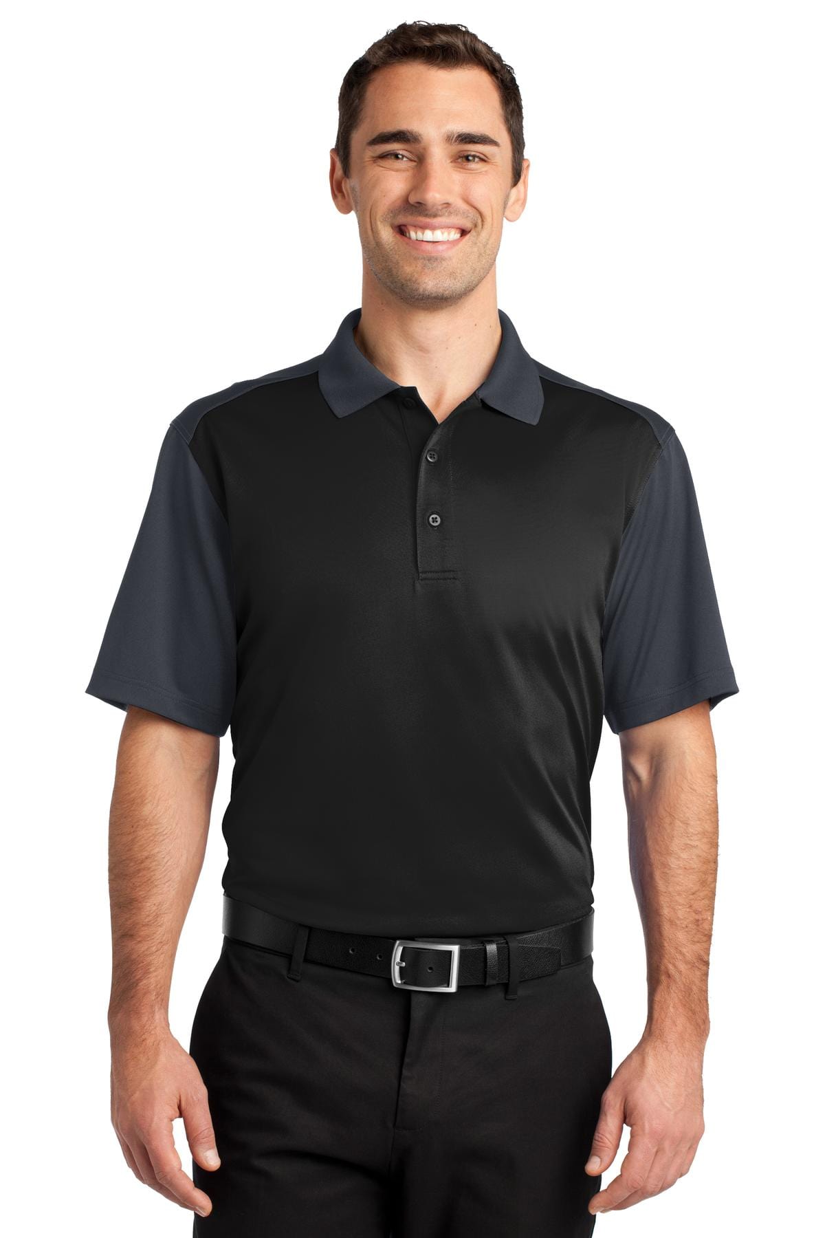 CornerStone Workwear XS / Black/ Charcoal DISCONTINUED  CornerStone ®  Select Snag-Proof Blocked Polo. CS417