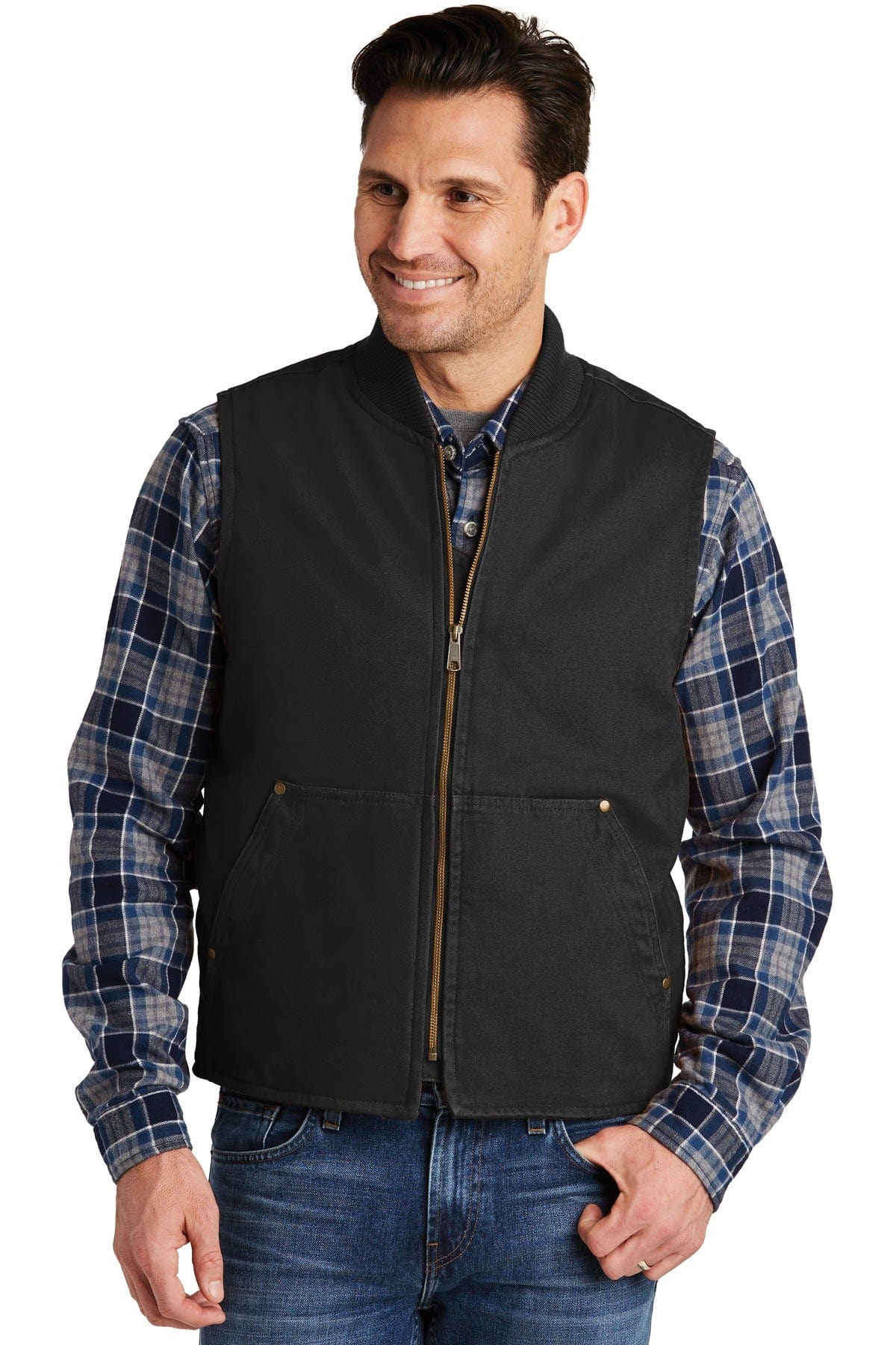 CornerStone Workwear XS / Black CornerStone ®  Washed Duck Cloth Vest. CSV40