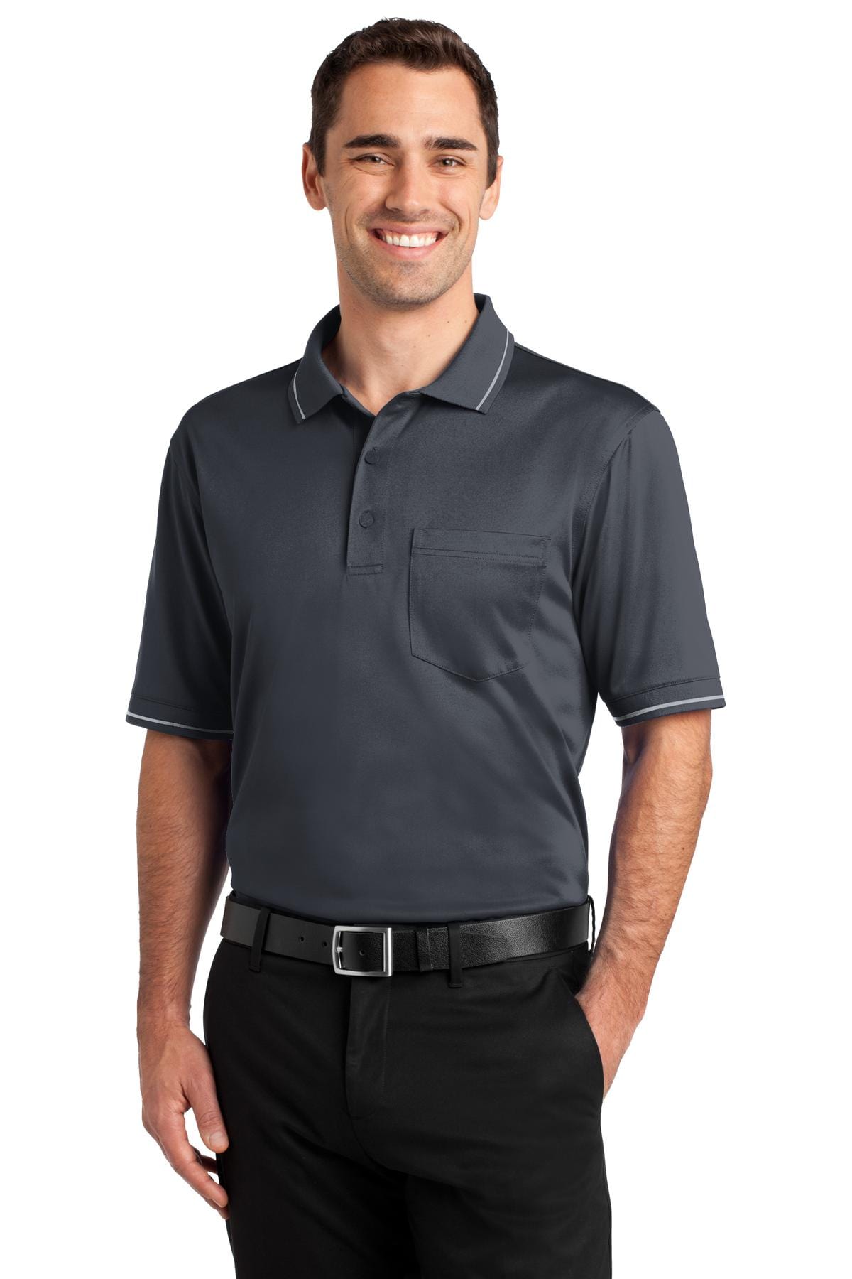 CornerStone Workwear XS / Charcoal/ Light Grey CornerStone ®  Select Snag-Proof Tipped Pocket Polo. CS415