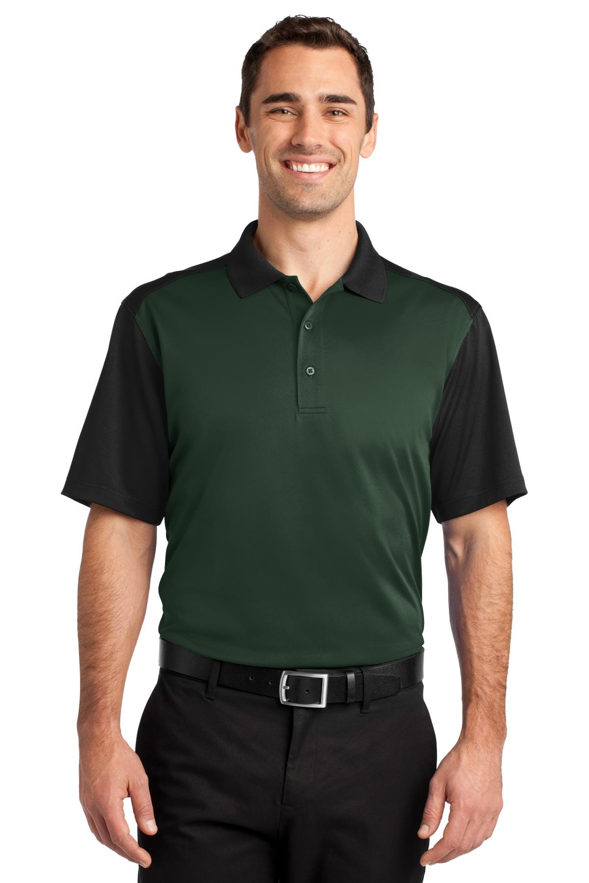 CornerStone Workwear XS / Dark Green/ Black DISCONTINUED  CornerStone ®  Select Snag-Proof Blocked Polo. CS417