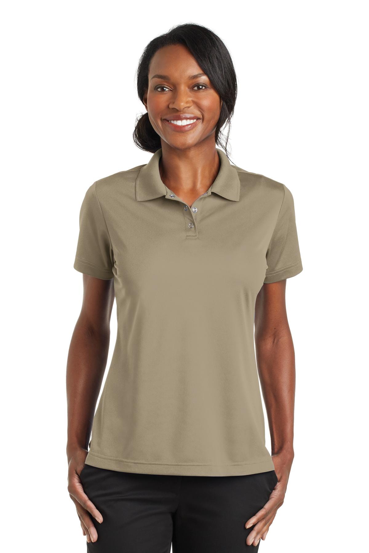 CornerStone Workwear XS / Tan DISCONTINUED  CornerStone ®  Ladies Micropique Gripper Polo. CS422, Basic Colors