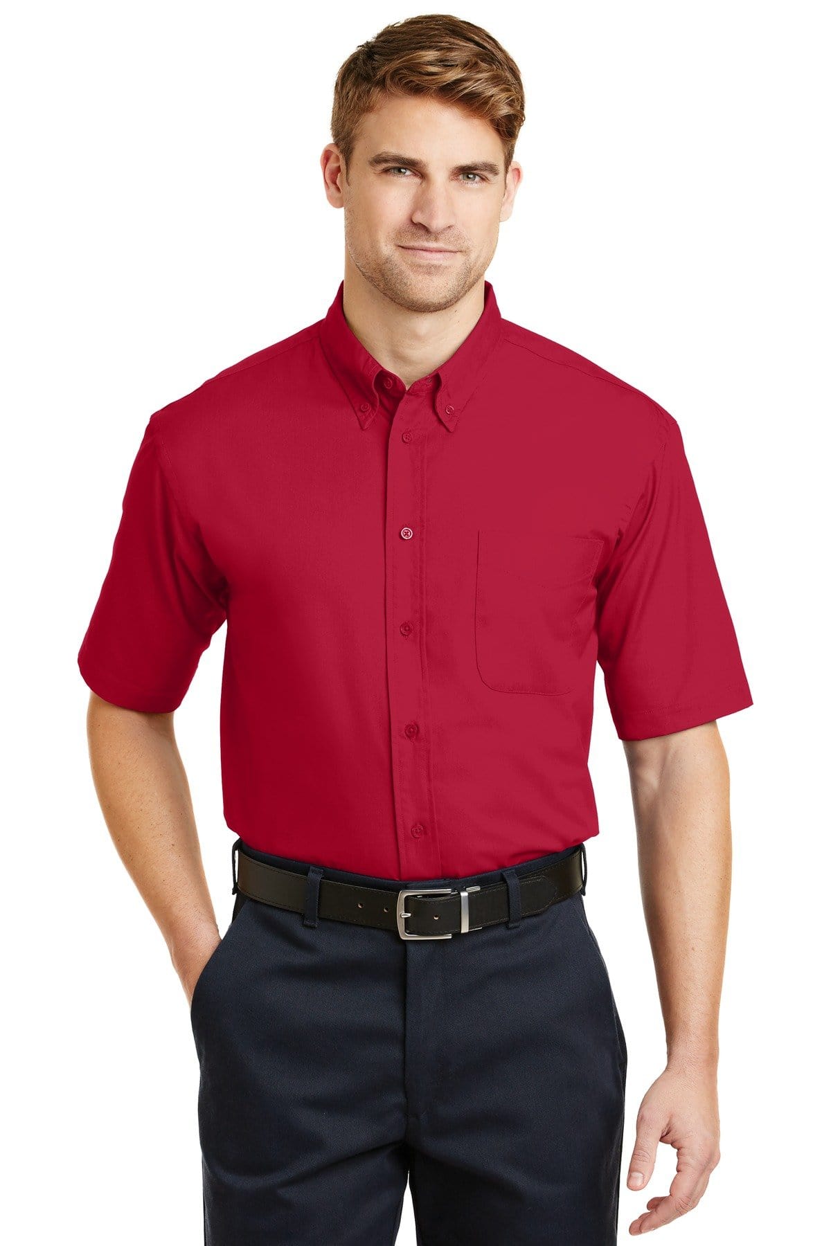 CornerStone Woven Shirts XS / Red CornerStone SP18: Short Sleeve SuperPro Twill Shirt