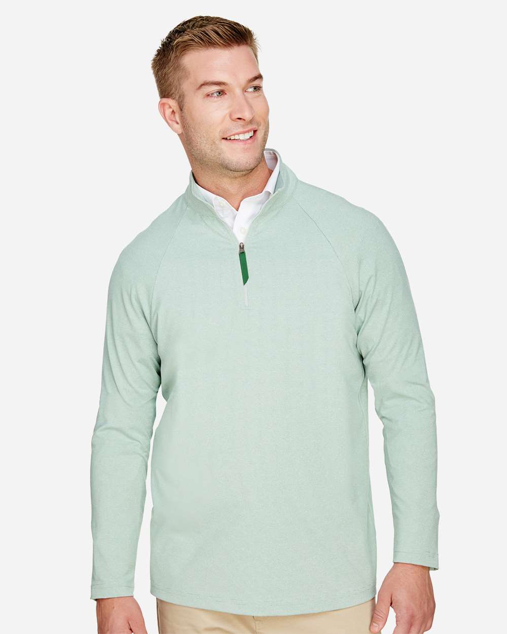 Devon and Jones Knits & Layering Devon & Jones DG480 Men's CrownLux Performance® Clubhouse Micro-Stripe Quarter-Zip Pullover