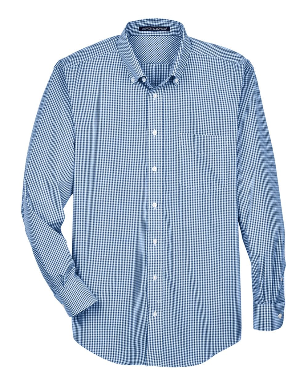 Devon and Jones Wovens Devon & Jones D640 Men's Crown Collection® Gingham Check Woven Dress Shirt
